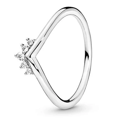 Afbeelding van Pandora Tiara Wishbone Damesring 198282CZ, Metaal, Zirkonia