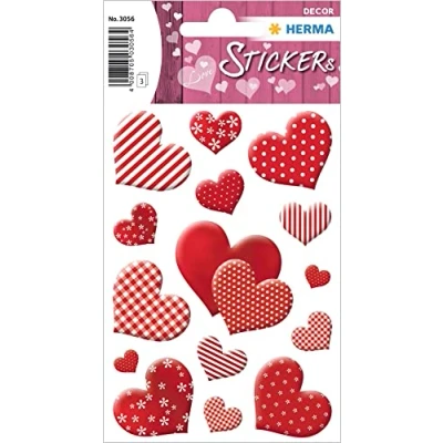 Afbeelding van Herma, Stickers, Motief Sticker Harten Bloemen 45 Stuks Rood