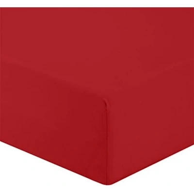 Afbeelding van Gabel Hoeslaken van perkal, verkrijgbaar in verschillende kleuren, 200 x 125 0,3 cm, Amaranto