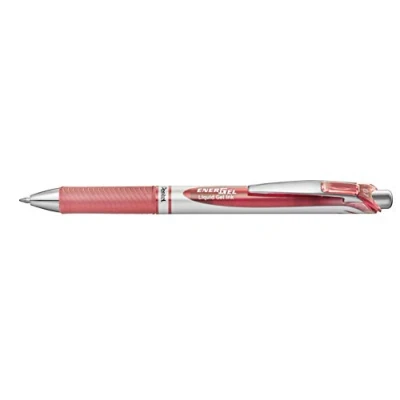 Afbeelding van Pentel EnerGel BL77 P3X Gel rollerball met drukmechanisme 0,7 mm diameter = 0,35 lijndikte navulbaar, koraalrood