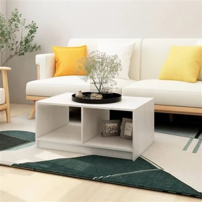 Afbeelding van Salontafel 75x50x33,5 cm massief grenenhout wit