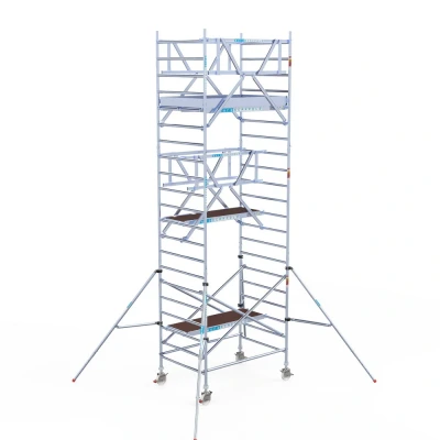 Afbeelding van Professionele alu rolsteiger 135x190x7.20m werkhoogte incl. dubbele voorloopleuning