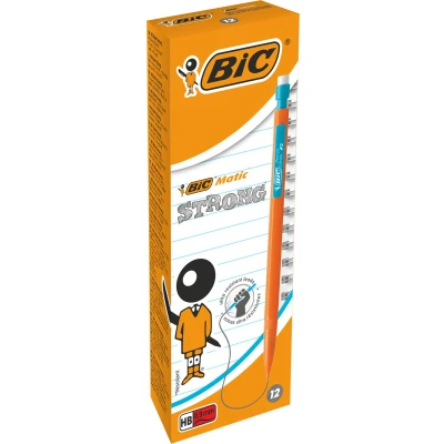Afbeelding van BIC Matic Strong 0.9 mm HB Vulpotloden Verschillende Kleuren Lichaam Doos van 12 Stuks