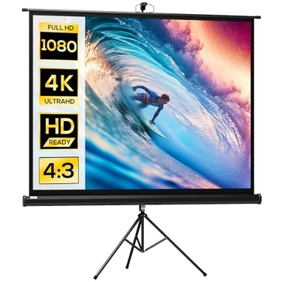 Afbeelding van HOMCOM Projectiescherm Metaal 131x92x203cm Zwart