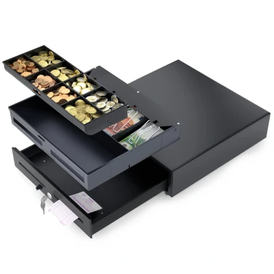 Afbeelding van ACROPAQ Kassalade 41 x cm, Opening per drukknop Zwart AC410PBK