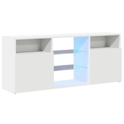 Image de vidaXL Meuble TV avec lumières LED blanc 120x30x50 cm804301