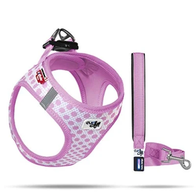 Afbeelding van Curli Hondentuigje Harness Cirkels 45 50 Cm Mesh/nylon Roze