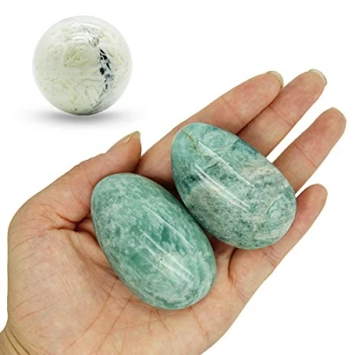 Afbeelding van Amazoniet Palmsteen 2 Stuks Steen, Therapeutische Stenen, Zorgensteen, Geschenkpakket