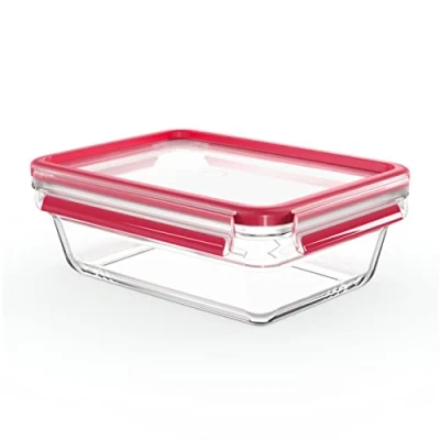 Afbeelding van Emsa N1041000 Clip&amp;close Glazen Bewaardoos 1,3l Rood