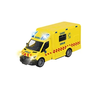 Afbeelding van Majorette Grand Series Mercedes Ambulance 15 cm (schaal 1/43) Geluiden en lichten vanaf 3 jaar 213712001002, geel