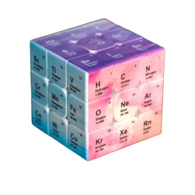 Afbeelding van TenaLucy Magische kubus, kubus chemisch periodiek bord, snelheidskubus, 3 x 3, puzzelspel, educatief gereedschap, periodieke puzzel, kleuren, cadeau voor chemie studenten, leraren