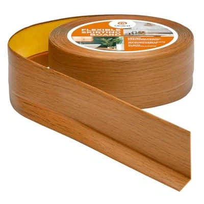 Afbeelding van Quest flexibele plint, zelfklevend, 50 mm x 20 mm, pvc kwast, afwerkingstape voor keuken, badkamer, muur, vloer, decoratief, uv bestendig (rustiek eiken, 5 m)