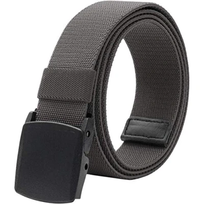 Afbeelding van LionVII Nylon riem voor heren, kunststof gesp, volledig verstelbare het werk, grijs.