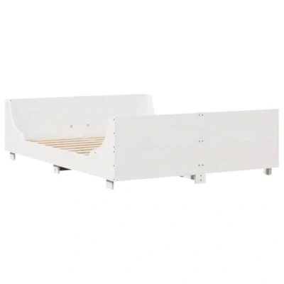 Afbeelding van vidaXL Bedframe zonder matras massief grenenhout wit 160x200 cm