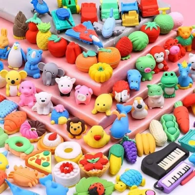 Afbeelding van 100 stuks rubberen gummetjes voor kinderen, creatieve gummen, gum, kawaii, scholen, studenten, schrijfwaren, school, speelgoed