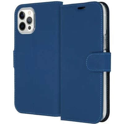 Afbeelding van iPhone 12 Pro Max Hoesje Met Pasjeshouder Accezz Wallet Softcase Bookcase Blauw