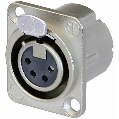 Afbeelding van Neutrik NC4FD LX XLR connector Flensbus, contacten recht Aantal polen: 4 Zilver 1 stuk(s)