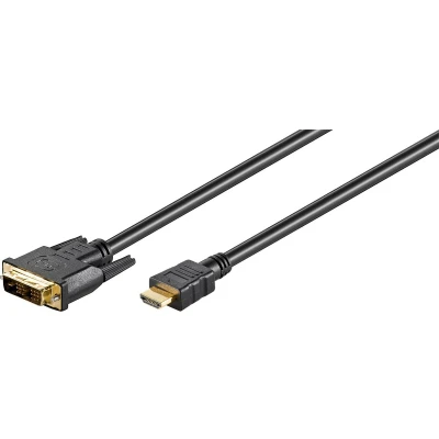 Afbeelding van DVI naar HDMI kabel Goobay 10 meter (DVI D, Single Link, 100% koper, Verguld)