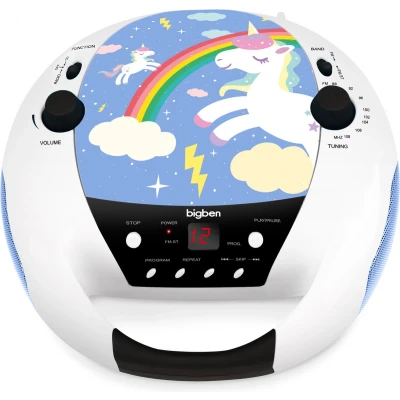 Afbeelding van Bigben CD52 Draagbare Radio CD Speler Microfoon Eenhoorn/Unicorn Blauw