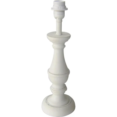 Afbeelding van Clayre &amp; Eef Lampenvoet Ø 13x41 cm Wit Hout Rond Lampvoet