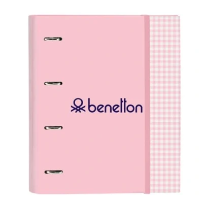 Afbeelding van Ringmap Benetton Vichy A4 Roze (27 x 32 3.5 cm)