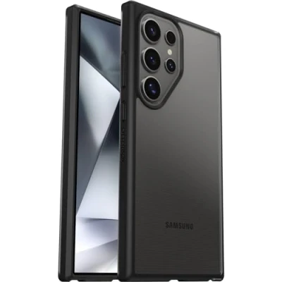 Afbeelding van OtterBox Sleek Serie beschermhoes voor Samsung Galaxy S24 Ultra, schokbestendig, valbescherming, ultradun, dunne bescherming, getest volgens militaire normen, transparant/zwart, levering zonder