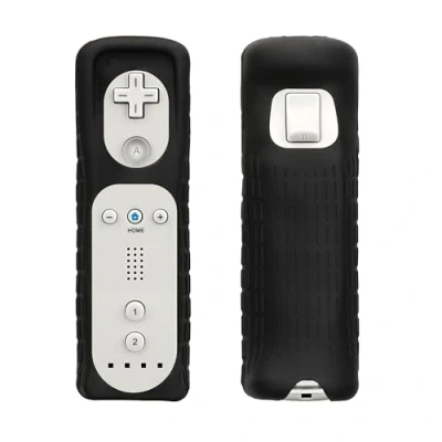 Afbeelding van kwmobile game console hoes geschikt voor Nintendo Wii Remote controller hoesje Siliconen case Afstandsbediening spelcomputer cover in zwart