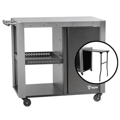 Afbeelding van BBQ Toro Grillwagen 95 x 50 80 cm, grilltafel met groot werkoppervlak, bijzettafel voor buitenbarbecue, grilltafel, outdoor, serveerwagen