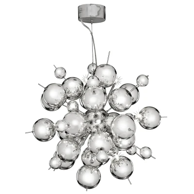 Afbeelding van Hanglamp Molecule, chroomkleurig, metaal, 12 lamps, G4