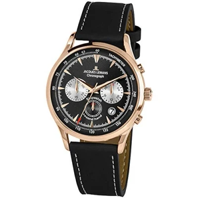 Afbeelding van Jacques Lemans 1 2068E Polshorloge Heren Quartz Chronograph Retro Classic