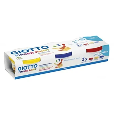 Afbeelding van Giotto Finger Paint Cardboard Kit Of 3 Pots 100Ml Assorted Colours