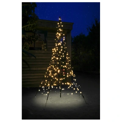 Afbeelding van Fairybell Vlaggenmast Kerstboom 2 meter 300 LED lampjes Inclusief mast Warm wit