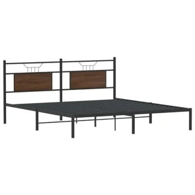 Afbeelding van vidaXL Bedframe zonder matras bewerkt hout bruin eikenkleur 183x203 cm