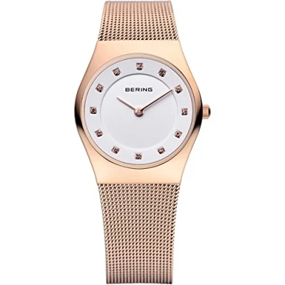 Afbeelding van BERING Dameshorloge analoog kwarts Classic Collection met armband van roestvrij staal en saffierglas 11927 366, Roze/Roze, Roze/Roze