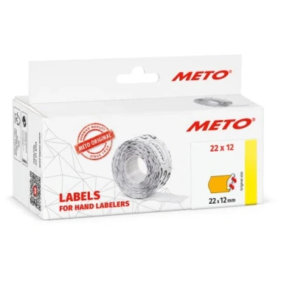 Afbeelding van Meto Etiketten voor handmatige labelapparaten (22 x 12 mm, 1 regel, 6.000 etiketten, neonoranje, permanent, METO, Contact, Sato, Avery, Tovel, Samark enz.)