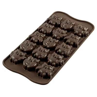 Afbeelding van Silikomart Siliconen Bonbonvorm Uil (15x) 3,4x3x1,5cm