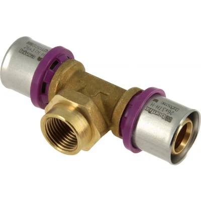 Afbeelding van BONFIX Alu pers messing perskoppeling T stuk 26 x 1/2 met