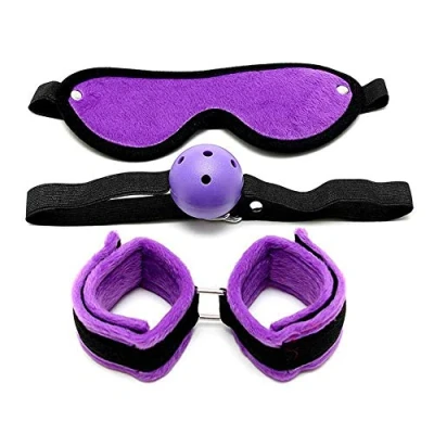 Afbeelding van Rimba Soft Bondage Set Met Klittenband Paars
