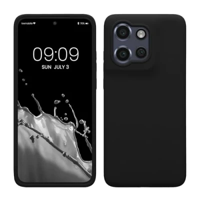 Afbeelding van kwmobile telefoonhoesje geschikt voor Motorola Edge 50 Neo / ThinkPhone 25 Hoesje met siliconen coating Smartphone case in zwart