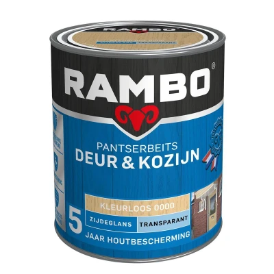 Afbeelding van Rambo Pantserbeits Deur &amp; Kozijn Transparant Zijdeglans Kleurloos 0000