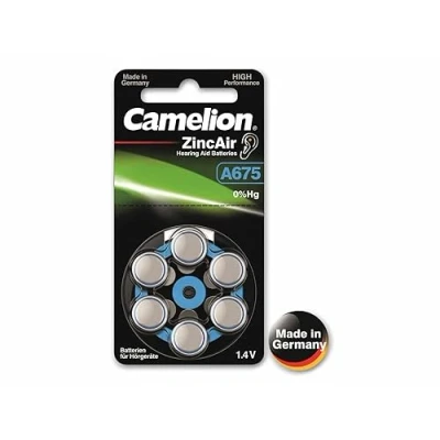 Afbeelding van Camelion 15056675 zink luchtknoopcellen, kwikvrij, A675/ZL 675/1,4 V, 6 stuks