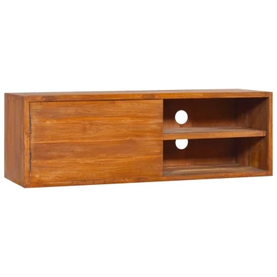 Afbeelding van Tv meubel wandmontage 90x30x30 cm massief teakhout
