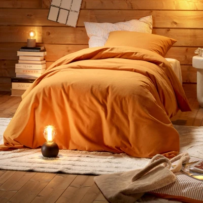 Afbeelding van De Witte Lietaer Dekbedovertrek Laura Copper Eenpersoons 140 x 200/220 cm Katoen Flanel