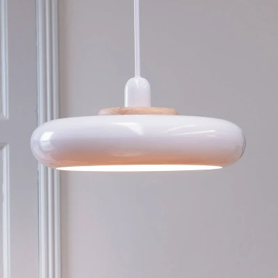 Afbeelding van Dyberg Larsen Planet hanglamp, wit, Ø 40 cm, metaal