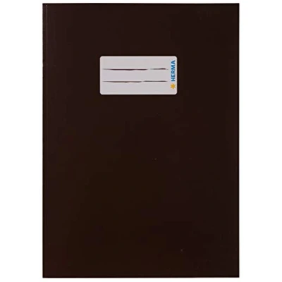 Afbeelding van Herma 19768 notitieboekomslag DIN A5 karton met opschriftenlabel, van sterk en extra papier, voor schoolschriften, bruin