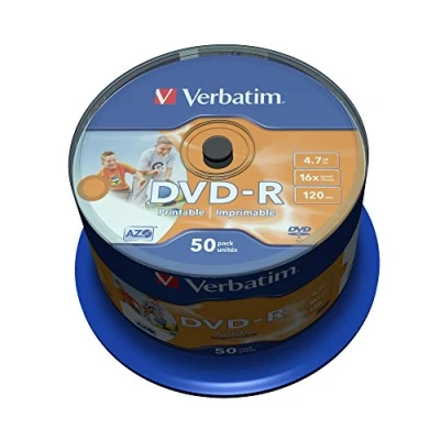 Afbeelding van Verbatim DVD R InkJet 50x Spindel