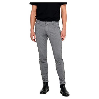 Image de ONLY &amp; SONS Homme Pantalons Onsmark Pant Gw 0209 Noos, Gris chiné, 29W / 30L