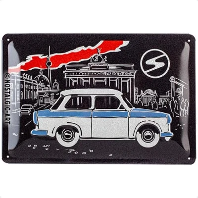Afbeelding van Tin Signs 20 x 30 cm Trabant Berlin Black