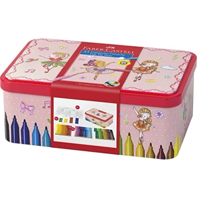Afbeelding van Faber Castell viltstiften Connector cadeauset 33 stuks in ballerina blik FC 155534
