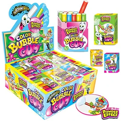 Afbeelding van Gekleurde Sigaretten kauwgom met poeder effect 18x 35 gram